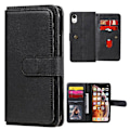 Miniatyrbillede 1 af 2: iPhone Xr etui med pung & 10 kortpladser – Sort Black