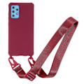 Miniatyrbillede 1 af 2: Tyndt TPU-etui med mat finish og justerbar strop til Samsung Galaxy A72 5G - Rød Red