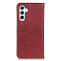 Pikkukuva 2 / 2: Lompakko-style Aitoa Nahkaa Läppäkotelo For Samsung Galaxy A54 - Punainen Red