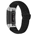 Miniatyrbillede 1 af 2: Fitbit Charge 4 / Charge 3 elastisk urrem i nylon - Sort Black