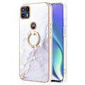 Pikkukuva 1 / 2: Marble Patterned Suojakuori With Ring Holder For Motorola Moto G50 5G - Valkoinen Marble Haze White