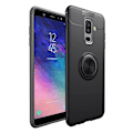 Miniatyrbillede 1 af 2: Samsung Galaxy A6 Plus (2018) mobiletui i kombimaterialer med stativ og magnetisk bagplade - Sort Black