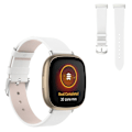 Miniatyrbild 1 av 2: Fitbit Versa 3 / Sense hållbar läder klockarmband - vit Vit