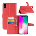 Miniatyrbild 1 av 2: iPhone XR mobilfodral syntetläder silikon stående plånbok - Röd Röd