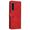 Pikkukuva 2 / 2: Teksturoitu nahkakotelo hihnalla Sony Xperia 1 IV - Punainen Red