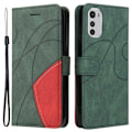 Miniatyrbillede 1 af 2: Tekstureret Læder Etui med Strop TilMotorola Moto E32 - Grøn Green