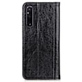 Miniatyrbillede 2 af 6: Sony Xperia 1 V ægte læderetui med magnetisk lukning - Sort Black
