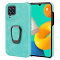 Miniatyrbild 1 av 2: Stötsäkert läderfodral med oval kickstand för Samsung Galaxy M32 - Matcha Grön Grön