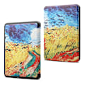 Miniatyrbillede 1 af 2: Amazon Kindle Paperwhite 4 (2018) mønstered læder flip etui - Hvedemark med krager Multicolor