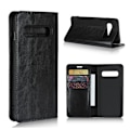 Miniatyrbillede 1 af 2: Crazy Horse Samsung Galaxy S10 ægte læder etui - Sort Black