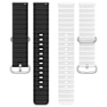 Pikkukuva 2 / 5: 22mm Universal kaksivärinen silikoni ranneke - Valkoinen / Musta White