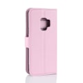 Miniatyrbillede 2 af 2: Samsung Galaxy S9 litchi skin PU læder flip etui - Pink Pink