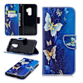 Miniatyrbillede 1 af 2: Samsung Galaxy S9 Plus Printet Mønster PU læder flip etui - smuk sommerfugle Multicolor