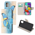 Pikkukuva 1 / 2: Wonderland Samsung Galaxy A51 flip kotelot - Sininen Perhonen Multicolor