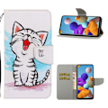 Pikkukuva 1 / 2: Wonderland Samsung Galaxy A21s kotelot - Söpö kissa Multicolor