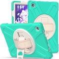 Miniatyrbillede 1 af 2: Lenovo Tab M10 Plus (Gen 3) 360 graders drejeligt silikonecover med håndrem - Mint Grøn Green