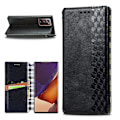 Miniatyrbillede 1 af 2: Læder Etui med A Stilfuldt Rhombus Tryk til Samsung Galaxy Note 20 Ultra 5G / Note 20 Ultra - Sort Black