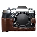 Miniatyrbillede 1 af 2: Fujifilm X-T3 læder cover til halv krop - Kaffe Brown
