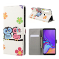 Pikkukuva 1 / 2: Samsung Galaxy A9 (2018) kuviollinen synteetti nahkainen lompakko suojakotelo kortti ja seteli paikoilla - Pöllö Pari Multicolor