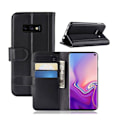 Miniatyrbillede 1 af 2: Samsung Galaxy S10e ægte split læderetui - Sort Black