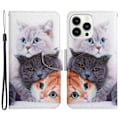 Pikkukuva 1 / 2: Wonderland iPhone 14 Pro Max Läppäkotelo - Three Cats Multicolor