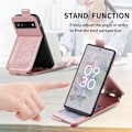 Pikkukuva 6 / 6: Vertical Flip Phone Suojakotelo With Zipper For Google Pixel 6a - Ruusukulta Pink
