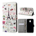 Miniatyrbillede 1 af 2: Samsung Galaxy J3 (2017) Holdbart læder etui - Eiffel tårn Multicolor