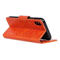 Miniatyrbild 2 av 2: iPhone XR mobilfodral delad läder silikon stående plånbok - Orange Orange