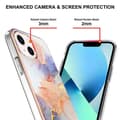 Pikkukuva 2 / 2: Marble Patterned Suojakuori With Ring Holder For iPhone 14 Plus - Milky Way Marble White Multicolor