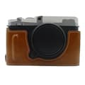 Fujifilm X-E4 halvkroppsskydd i läder - Brun Brun
