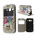Miniatyrbillede 1 af 2: Moberg View Læder Etui Til Samsung Galaxy Ace 4 - Farverig Sommerfugl Multicolor
