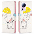 Pikkukuva 1 / 2: Wonderland Xiaomi 13 Lite / Civi 2 Läppäkotelo - Umbrella And Elephant Pink