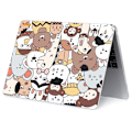 Pikkukuva 6 / 6: HAT PRINCE MacBook Pro 13 (A2251, A2289, 2020) / M1 / M2 (A2338, 2020) söpö eläintyylinen suojus - Eläintarhan Eläimet Yhdistyvät Brown