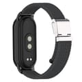 Elastisk nylonrem med fletning til Xiaomi Smart Band 8 - Trækul Sort Black