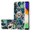 Miniatyrbild 1 av 2: Marmormotiv Samsung Galaxy A14 skal - Blå/Grön Blå