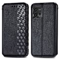Miniatyrbillede 1 af 2: Læder Etui med A Stilfuldt Rhombus Tryk til Motorola Moto G72 - Sort Black