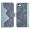 Miniatyrbild 1 av 2: Tvåfärgat Samsung Galaxy A22 5G fodral i läder - Blå Blå