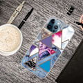 Miniatyrbild 2 av 2: Marmormotiv iPhone 14 Pro Max skal - Triangelmönster I Marmor multifärg