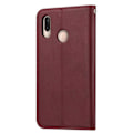 Miniatyrbillede 2 af 2: Huawei P20 Lite auto-absorberende PU læder flip etui - Vinrød Red