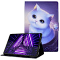 Miniatyrbild 1 av 2: Lenovo Tab M10 Plus (Gen 3) läderfodral med coolt mönster - Katt Lila