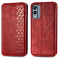 Miniatyrbild 1 av 2: Läderfodral med A Snygg Rhombus Avtryck till Nokia X30 - Röd Röd