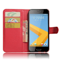 Miniatyrbillede 2 af 2: HTC A9s stilfuldt læder-etui m. kortholder - Rød Red