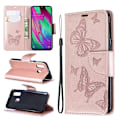 Miniatyrbild 1 av 2: Butterfly läder Samsung Galaxy A40 fodral - Rosa Rosa