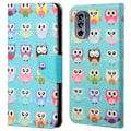 Miniatyrbillede 1 af 2: Wonderland Motorola Moto G62 5g Flip Etui - Søde Ugler Multicolor