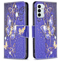 Miniatyrbillede 1 af 2: Wonderland Samsung Galaxy M23 flip etui - Lilla Sommerfugle Purple