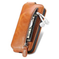Pikkukuva 6 / 6: Vertical Flip Phone Suojakotelo With Zipper For Samsung Galaxy S21 FE - Ruskea Brown