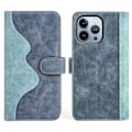 Miniatyrbild 1 av 2: Tvåfärgat iPhone 14 Plus fodral i läder - Blå Blå