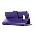 Miniatyrbillede 2 af 2: Samsung Galaxy S10e sommerfugle- og blomstertryk læder flip etui - Lilla Purple