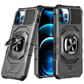 Miniatyrbillede 1 af 2: Bulksourcing iPhone 12 / 12 Pro 6,1 tommer Kickstand Design Stødabsorberende luftpuder Bumpresistent og fleksibel hybrid telefonetui - Sort Black