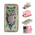 Pikkukuva 1 / 2: LG K4 2017 kuviollinen PU nahkakotelo - Värillinen Pöllö Multicolor